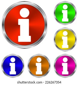 information icon - vector glossy colourful buttons