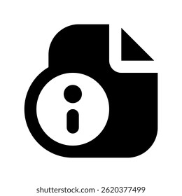 Information Icon Vector for Help and Support Concept. Customer service symbol for guidance and knowledge base. Glyph Icon
