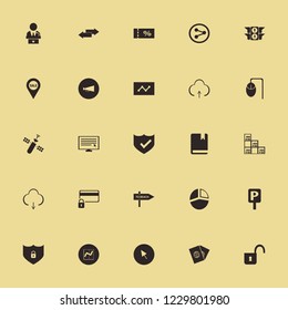 information icon. information vector icons set pie chart, satellite, cursor and download