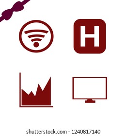 information icon. information vector icons set wi fi, graph, monitor and hospital sign
