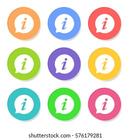 Information Icon vector illustration in flat style isolated on white background. Speech symbol for web site design, logo, app, ui.