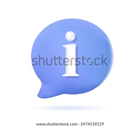Information icon vector. Info and Faq icon symbol illustration. Information icon with document and I symbol. Containing info, help, inform, support or notice icon. 3D vector illustration