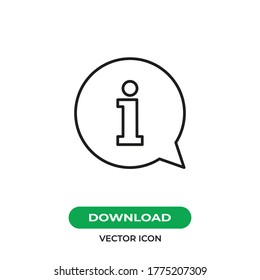 Information icon vector. Info sign