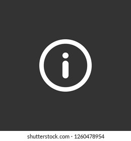 information icon vector. information sign on black background. information icon for web and app