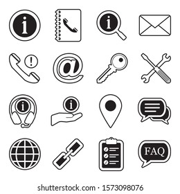 Information Icons. Line With Fill Design. Vector Illustration.