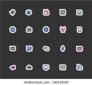 Information icons on modern stickers