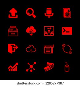 information icons set with code programing symbol, exchange and upload vector set