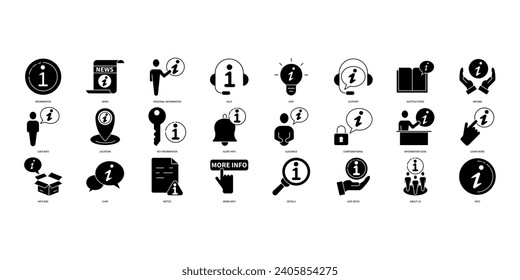 Information icons set. Set of editable stroke icons.Vector set of Information