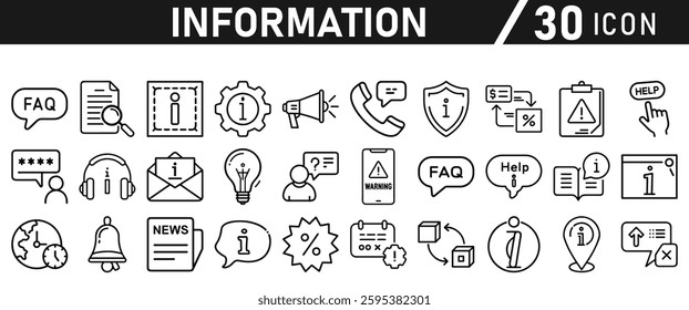 Information icons set. Information icon collection. Stock vector illustration.