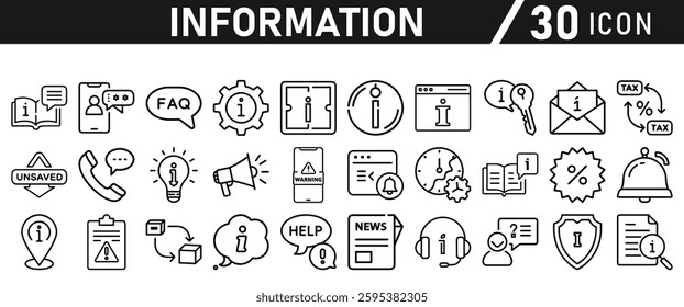 Information icons set. Information icon collection. Stock vector illustration.