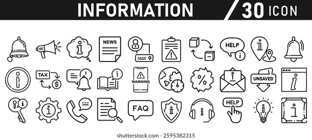 Information icons set. Information icon collection. Stock vector illustration.
