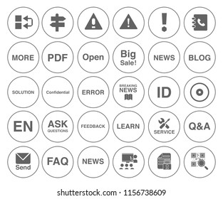 Information icons set - info web sign and symbols - internet design computer illustrations