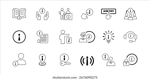 information icons set. simple line vector