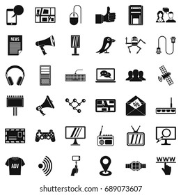 Information icons set. Simple style of 36 information vector icons for web isolated on white background