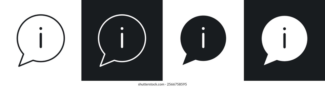 Information icons in Thin line black color. flat simple vector symbols illustration.