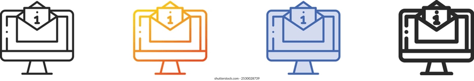 information icon.Thin Linear, Gradient, Blue Stroke and bold Style Design Isolated On White Background
