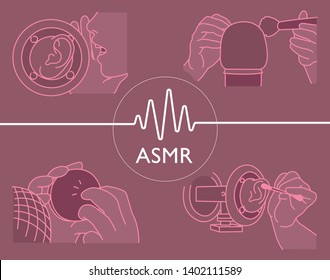 An information illustration that creates various ASMR. hand drawn style vector design illustrations. 