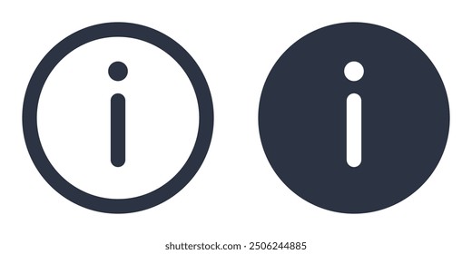 Information, Info or Details simple icons set designed in filled, outline, line and stroke style