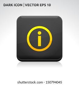 Information info icon | color dark black gold yellow | icon set | abstract vector symbol | template design | shadows shiny | business button | abstract 3d