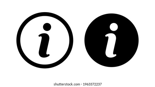 Information Info Icon. Info Symbol Icon Vector Illustration. Information Web UI Flat Button Icon.  