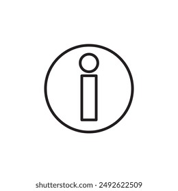 Information, info line icon, simple flat black trendy style illustration for web and app on white background..eps