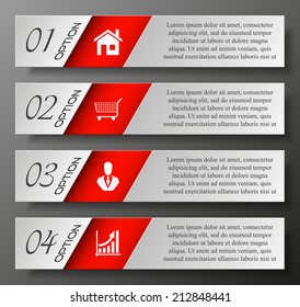 Information infographic statistic vector presentation. Graphic composition for your business presentations. Four glossy strip for your annotations. Four color sticker for registration of proposals