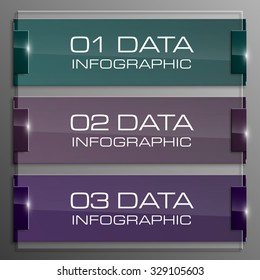 Information infographic statistic vector presentation. Graphic composition for your business presentations. Three glossy strip for your annotations. Three color sticker for registration of proposals
