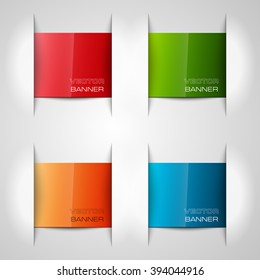 Information infographic statistic vector presentation. Graphic composition for your business presentations. Four glossy strip for your annotations. Four color sticker for registration of proposals
