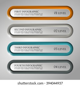 Information infographic statistic vector presentation. Graphic composition for your business presentations. Four glossy button for your annotations. Four color sticker for registration of proposals
