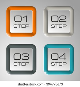 Information infographic statistic vector presentation. Graphic composition for your business presentations. Four glossy button for your annotations. Four color sticker for registration of proposals

