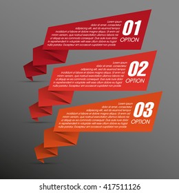 Information infographic statistic vector presentation. Graphic composition for your business presentations. Three glossy Arrow for your annotations. Three color sticker for registration of proposals