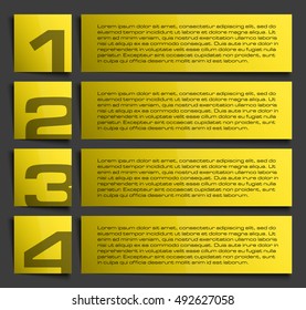 Information infographic statistic vector presentation. Graphic composition for your business presentations. Four glossy strip for your annotations. Four color sticker for registration of proposals