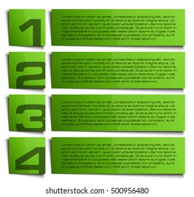 Information infographic statistic vector presentation. Graphic composition for your business presentations. Four glossy strip for your annotations. Four color sticker for registration of proposals