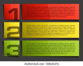 Information infographic statistic vector presentation. Graphic composition for your business presentations. 3 glossy strip for your annotations. 3 color sticker for registration of proposals