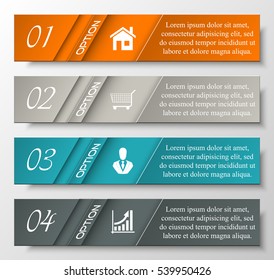 Information infographic statistic vector presentation. Graphic composition for your business presentations. Stripe label for your annotations. Ribbon sticker for registration of proposals
