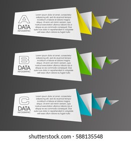 Information infographic statistic vector presentation. Graphic composition for your business presentations. Stripe label for your annotations. Ribbon sticker for registration of proposals