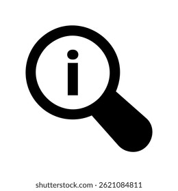 Information Inquiry Icon Depicting Magnifier and Letter I