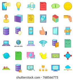 Information internet icons set. Cartoon style of 36 information internet vector icons for web isolated on white background