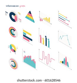 information isometric graphic vector illustration flat design