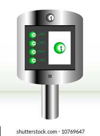 Information Kiosk with sample graphical interface displayed.