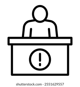 Information Kiosk Vector Line Icon Design