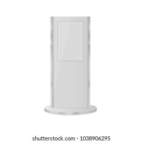 Information Kiosk,Advertising Display, Terminal Stand,Touch Screen Display.Mock Up Template.vector illustration