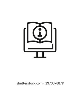 Information line icon. Book, studying, manual. Guide concept. Can be used for topics like education, publication, helpdesk