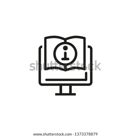 Information line icon. Book, studying, manual. Guide concept. Can be used for topics like education, publication, helpdesk