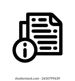 ícone de linha de informações. Ícone de vetor limpo e minimalista para sites, aplicativos móveis, apresentações e logotipos. Totalmente dimensionável e personalizável para qualquer projeto.