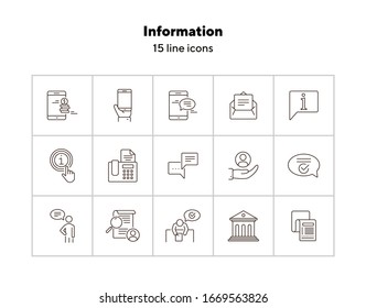 Symbol für die Informationszeile. Kunde, Pflege, Smartphone, Geld. Kundenservice-Konzept. Kann für Themen wie mobiler Chat, Kommunikation, Online-Hilfe verwendet werden.