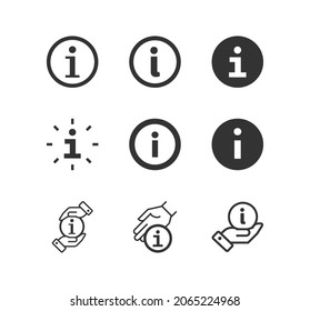 Information line icon set. Public navigation, help desk