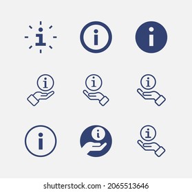 Conjunto de iconos de la línea de información. Navegación pública, mesa de ayuda