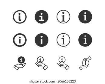 Conjunto de iconos de la línea de información. Navegación pública