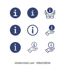 Conjunto de iconos de la línea de información. Navegación pública, mesa de ayuda